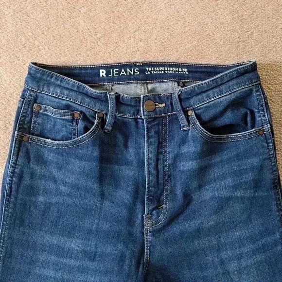 Reitmans R Jeans 29 Tall/Long Super High Rise Skinny  Blue Denim Stretch Cotton - Picture 4 of 10